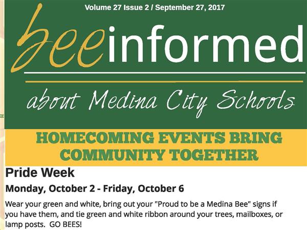 Sign Up for the Medina City Schools Monthly Bee Informed Newsletter